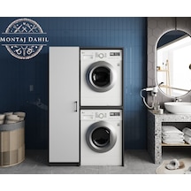 Almera Çamaşır Ve Kurutma Makinesi Dolabı Banyo Dolabı Füme Beyaz Antrasit Beyaz