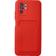 Xiaomi Redmi Note 10s Kılıf Kelvin Kartvizitli Silikon - Kırmızı Diğer