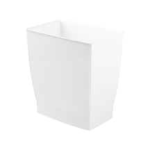 White - Mono Wastebasket Trash Can - Rectangular, White Siyah