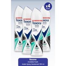 Rexona 72 Saat Invisible Fresh Kadın Sprey Deodorant 4 x 150 ML