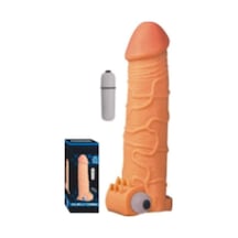 Erofoni Yeni Nesil Ucu 6 CM Dolgulu Titreşimli 17 CM Süper Realistik Uzatmalı Penis Kılıfı﻿﻿