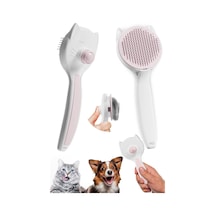 Kedi Köpek Otomatik Temizlenen Tuşlu Tüy Toplayıcı Tarak Basmalı Kedi Köpek Fırçası Evcil Pet H