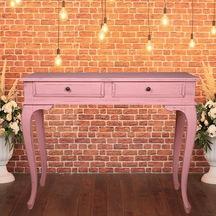 Roys Ahşap 120 Cm Çekmeceli Pembe Eskitme Dresuar Ahşap