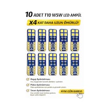 10 Adet T10 W5w Led Ampul - Ultra Uzun Ömürlü Beyaz Plaka Ve Tavan Aydınlatması