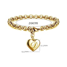 Yeni Basit Kişilik Titanyum Çelik Bilezik 26 Harfler Moda Altın Bilezik Kadın Bileklik Bilezik R Altın Altın