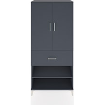 Hyperion Dolap 4 Raflı Tek Çekmeceli 2 Kapaklı 88x44x195 Antrasit-antrasit Antrasit