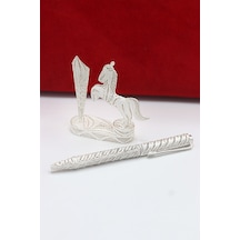 Truva Model 925 Ayar Gümüş Telkari Biblo Masaüstü Kalemlik Aksesuar 201023084