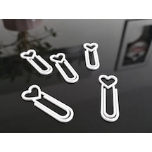 3d Baskı Kalp Figürlü Ataç - 10lu Set - Beyaz