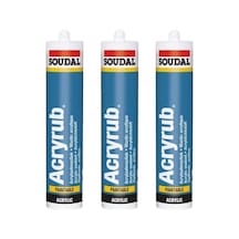 Soudal Acryrub Beyaz Akrilik Mastik 3 Adet Beyaz