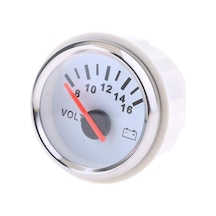 Voltmetre Beyaz Çap 52Mm 12/24V Tekne Yat Beyaz