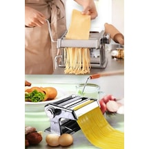 Fıre Kıng Panda Erişte Makarna Yapma Kesme Makinesi Hamur Lazanya Spagetti Makinesi 150 Mm Gümüş