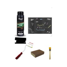 Chalkboard Kara Tahta Boyası 500 Cc Siyah Rulo Zımpara Fırça Seti Siyah