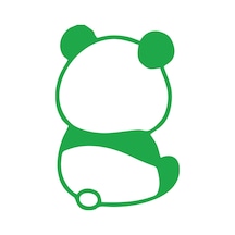 Küsmüş Panda Araba Sticker 17x17 Cm Yeşil