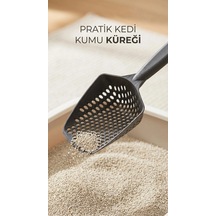Kumu Eleme Küreği Paslanmaz Çelik Saplı Ve Delikli Yapısıyla Temizlik İçin Uygun