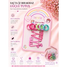 10'lu Set Çok Renkli Figürlü Çıtçıt Ve Esnek Lastik Saç Tokası Seti İz Bırakmaz Farklı Renk Seçenekli 0