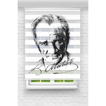 Perdeoutlet38 Baskılı Renkli Atatürk Dijital Baskılı Zebra Perde-cocuk Odası-stor Perde Model:tyc62f1b8eebf642d42a3a900 Çok Renkli