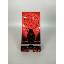 Naruto Uchiha Itachi Ahşap Telefon Tutucu Masaüstü Cep Telefonu Standı Hızlı Şarj Çok Renkli Belirti