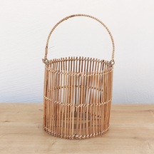 Serra Rattan Büyük Boy Mumluk 20x20x30 Cm Bej