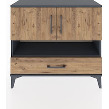 Arges Şifonyer 3 Raflı Tek Çekmeceli 2 Kapaklı 88x30x80 Antrasit-çam Antrasit
