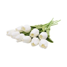 Yapay Çiçek Islak Lale Gerçeksi Doku 10Lu Beyaz (453196406)
