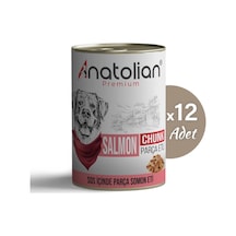 Anatolian Premium Adult Salmon Somonlu Parça Etli Yetişkin Köpek Konservesi 12 x 400 G