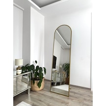 Effe Gold Metal Çerçeveli 180x50 Cm Oval Ayaklı Boy Aynası