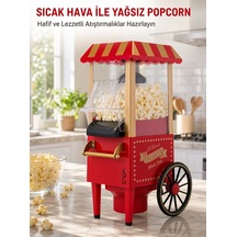 Mutfak Düzenleyicileri Sağlıklı Atıştırmalıklar İçin Yağsız Popcorn Makinesi Kırmızı