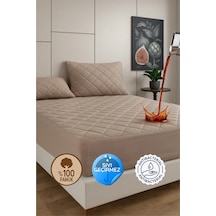 %100 Pamuk Renkli Kapitone Sıvı Geçirmez Alez Çarşaf - Kahverengi %100 Pamuk Renkli Kapitone Sıvı Geçirmez Alez Çarşaf - Kahverengi