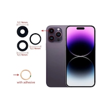TeknikEvim Apple Uyumlu iPhone 14 Pro Max 3 Lü Arka Kamera Camı Lens Yapışkanlı