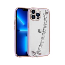 Apple Uyumlu iPhone 12 Pro Max Taş Süslemeli Kamera Korumalı El Tutamaçlı Klfs Blazer Kılıf-lila Lila