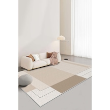 West Home Makinede Yıkanabilir Kaymaz Taban Leke Tutmaz Bej Salon Halısı Mutfak Halısı Ve Yolluk 606 Beige