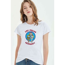 Los Pollos Hermanos Bad Jesse Baskılı Beyaz Kadın Tshirt