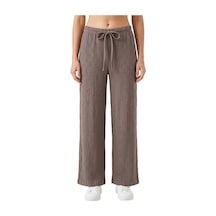 Cottonill Premium - Tide Collection Vizon Bağcıklı Bürümcük Dokulu Bol Paça Kadın Pantolon