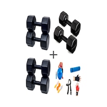 Ps Spor 3 Çift Dambıl Set 2 Kg + 6 Kg + 10 Kg + 5 Çeşit Egzersiz Seti