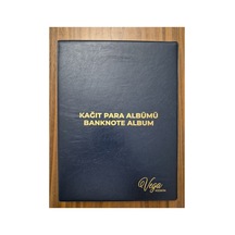 60 Adet Kapasiteli Yerli Kağıt Para Albümü Koleksiyon Mavi. Toplam 20 Sayfa