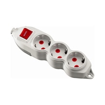 Mono Orion 3'lü Anahtarlı Topraklı Grup Priz Klemensli Beyaz