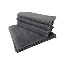 6 Adet %100 Pamuk 30x50 Cm 75 Gr 500 Gsm Profesyonel Kuaför, Berber, Manikür Ve Otel El Yüz Havlusu Gri