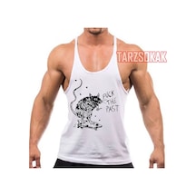 Tarzsokak Gym Tank Top Fitness Sporcu Atleti Gym11 Beyaz