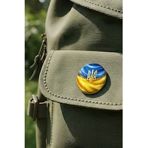 Ukrayna Ukraine Abstract Ülke Bayraklı Buton Rozet - 44 MM 5 Adet Çok Renkli