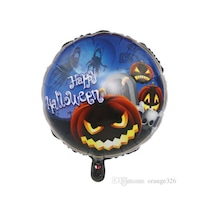 Happy - 962 - Halloween Balkabağı Folyo Balon - Edntrend - 18 İnç Çok Renkli