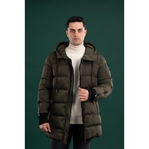 Sir Regular Fit Kapşonlu Astarlı Uzun Kalın Şişme Mont 001
