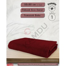 1 Adet 50x90cm Kırmızı Pamuklu Saç Havlusu, Spor Ve Berber Havlusu, Duş Havlusu