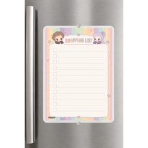 Alışveriş Listesi - A5 - Mıknatıslı - Pvc - Buzdolabı Notluk & Masaüstü - Yaz Sil - Planlayıcı - 4261 Çok Renkli