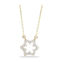 Kuyumcudukkani Zincirli"taşlı Yıldız"kolye-37139-g-w Gold