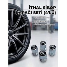 Opel Grubu İle Uyumlu Alüminyum Altıgen Sibop Kapak Seti Gümüş - İthal Sibop Kapağı 4lü Set