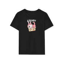 Assema Kız Labubu Çocuk Baskılı T-shirt - Siyah Çok Renkli Assema Kız Labubu Çocuk Baskılı T-shirt - Siyah Çok Renkli