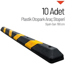 10'lu Plastik Oto Park Araç Stoperi 190 Cm Siyah-sarı-3331