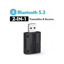 W15 Bluetooth 5.3 Aux Adaptör Usb Dongle 2'si 1 Arada Araç Ses Verici Alıcı