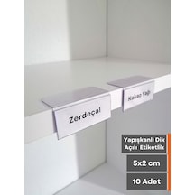 Şeffaf Etiket 10 Adet Pvc Etiketlik Raf Önü Dik Yapışkanlı 5x2 Cm Vitrin Etiket