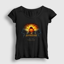 Presmono Kadın Traveler Blind Guardian T-shirt Siyah